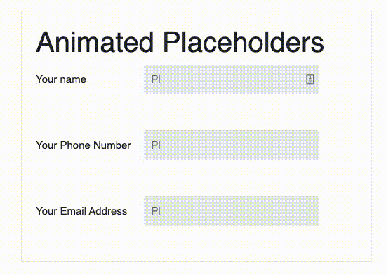 Animated Placeholders